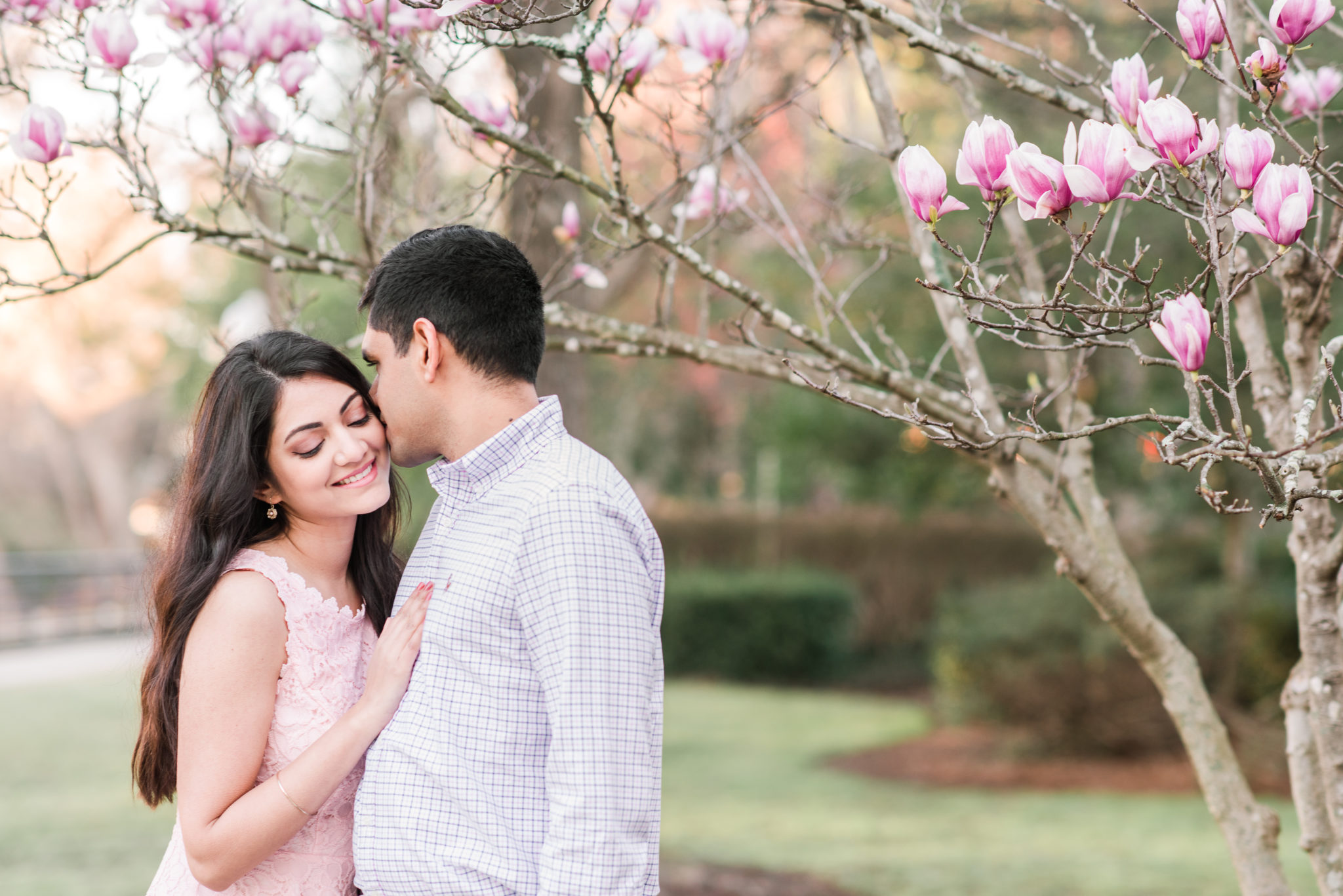 Spring Downtown Greenville Falls Park Sunrise Engagement Session 