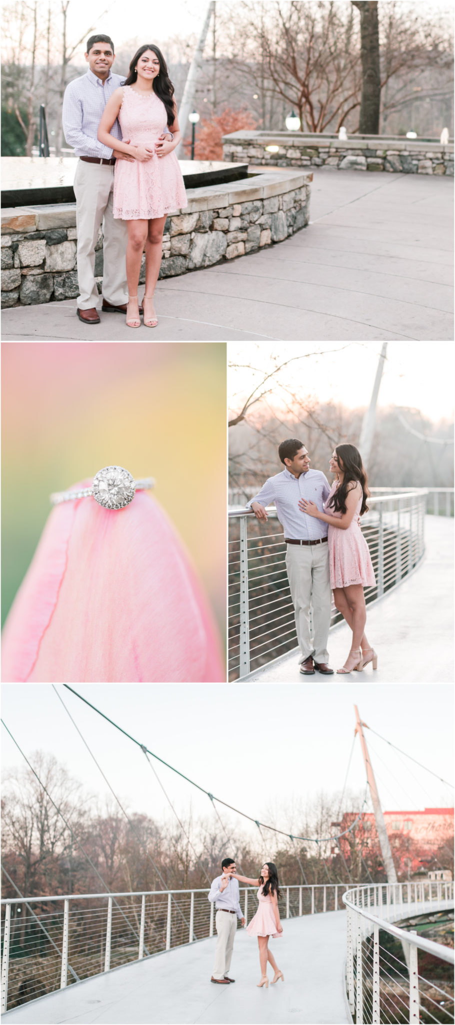 Sunrise Engagement Session on Liberty Bridge Greenville SC