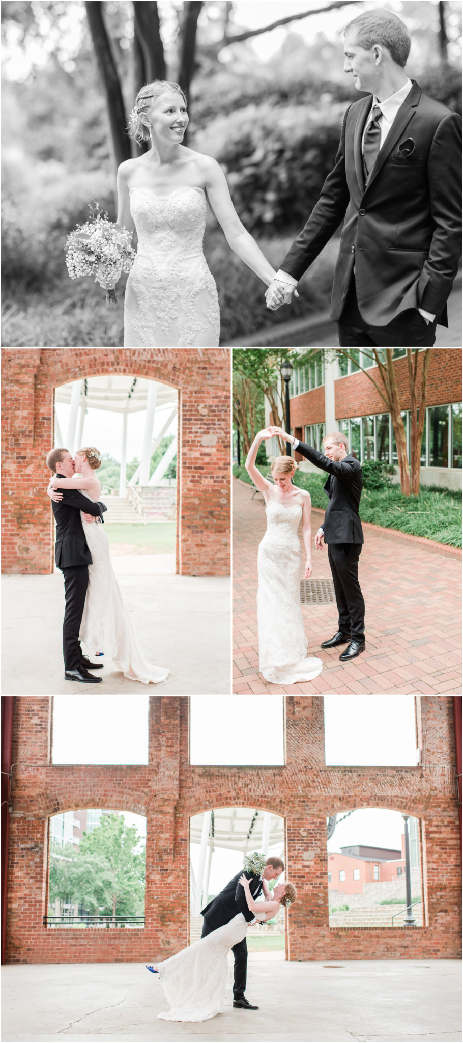 Bride and Groom Photos in Greenville's Falls Park