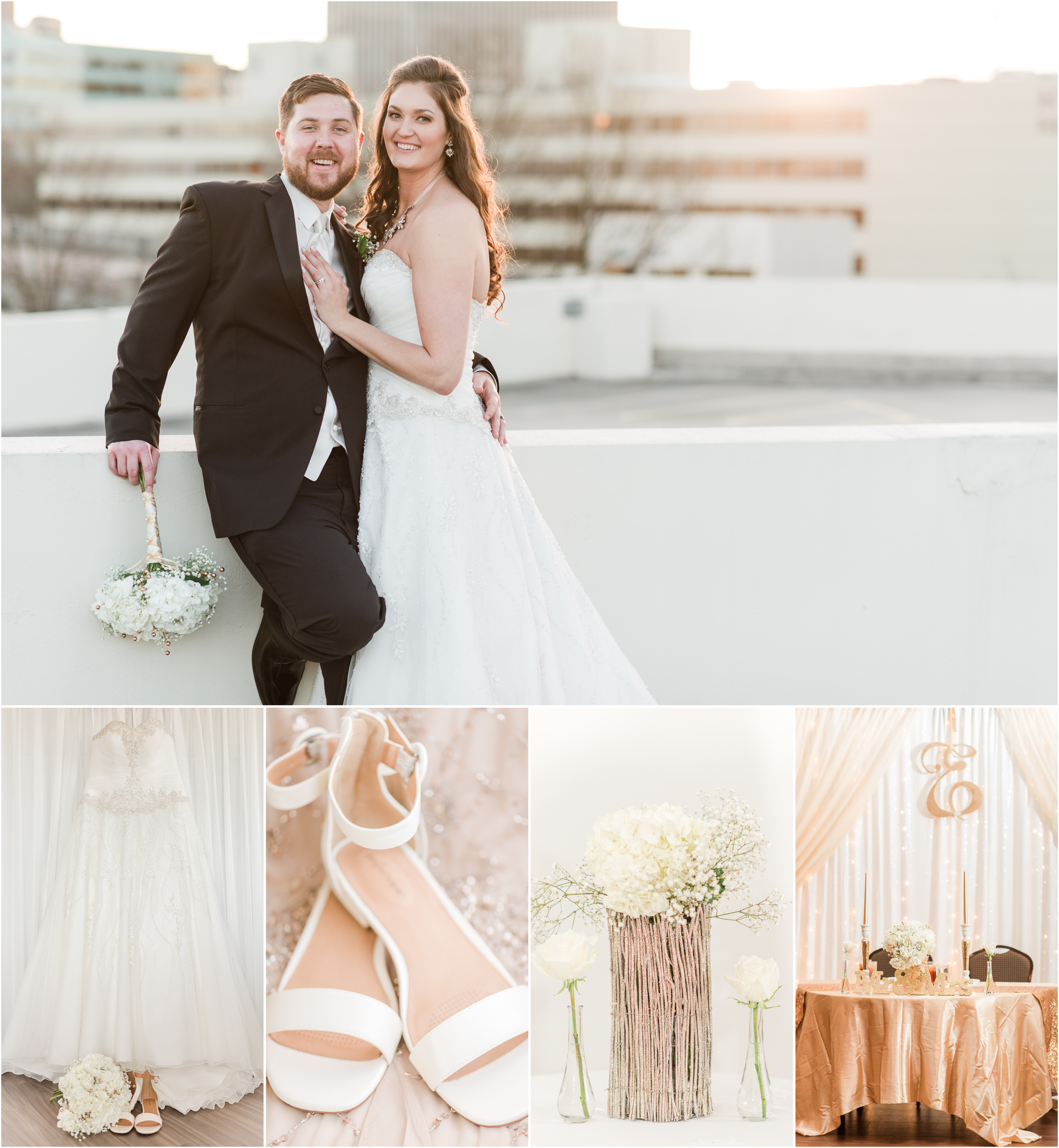 A glamorous gold inspired winter Hyatt Regency Greenville wedding