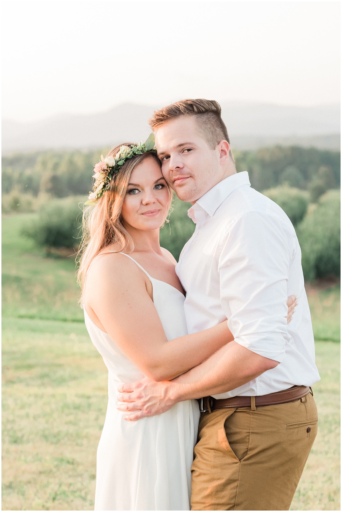 Engagement photos with flower crown