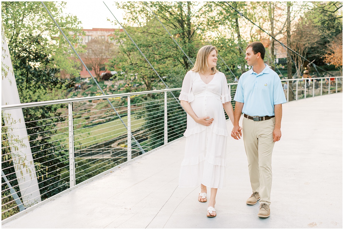 Downtown Greenville Maternity Session in Falls Park