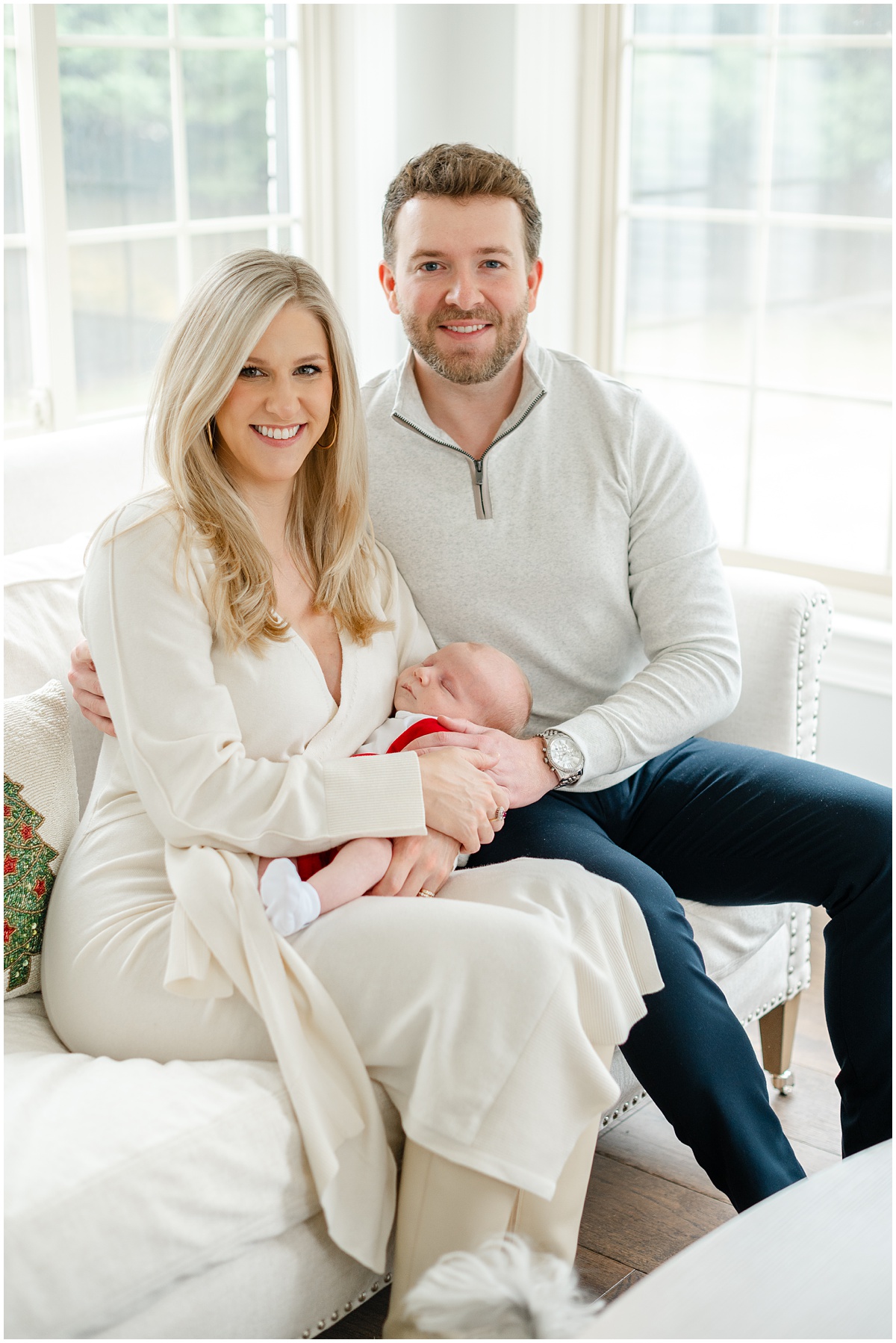 Family in-home newborn session. Newborn photography in Greenville.